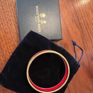 Halcyon days small red enamel bracelet; brand new